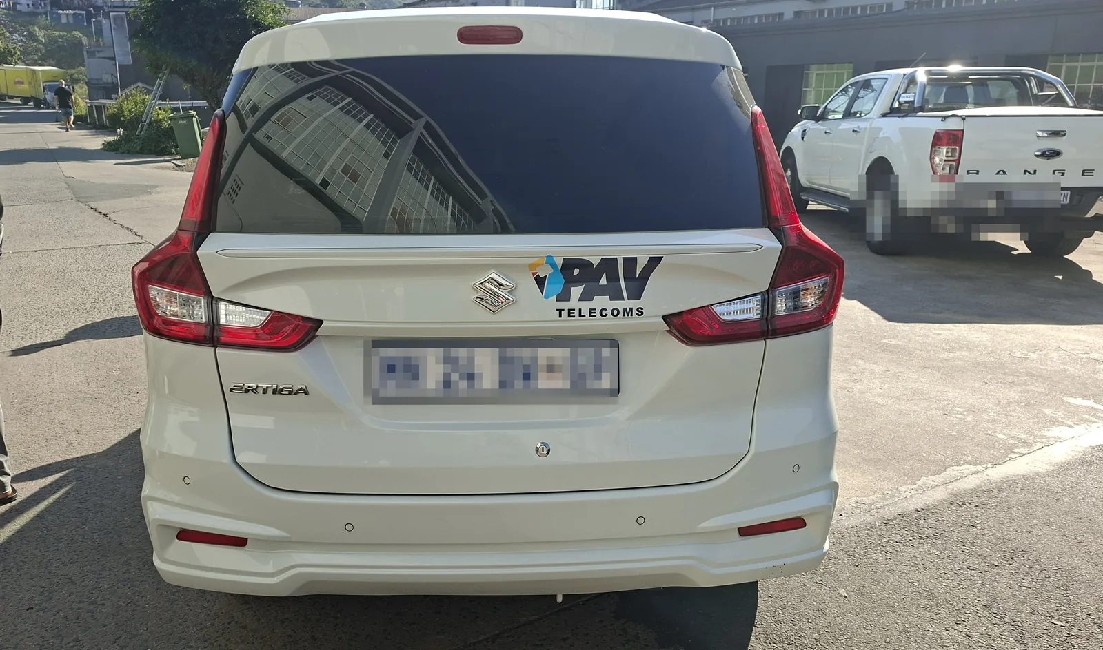 PAV Telecoms Suzuki Ertiga rear decal branding, Durban